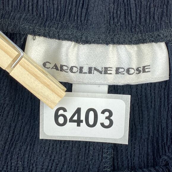 VTG Caroline Rose Black Crinkled Lightweight Straight Leg Pants Size X-Small - Picture 9 of 9